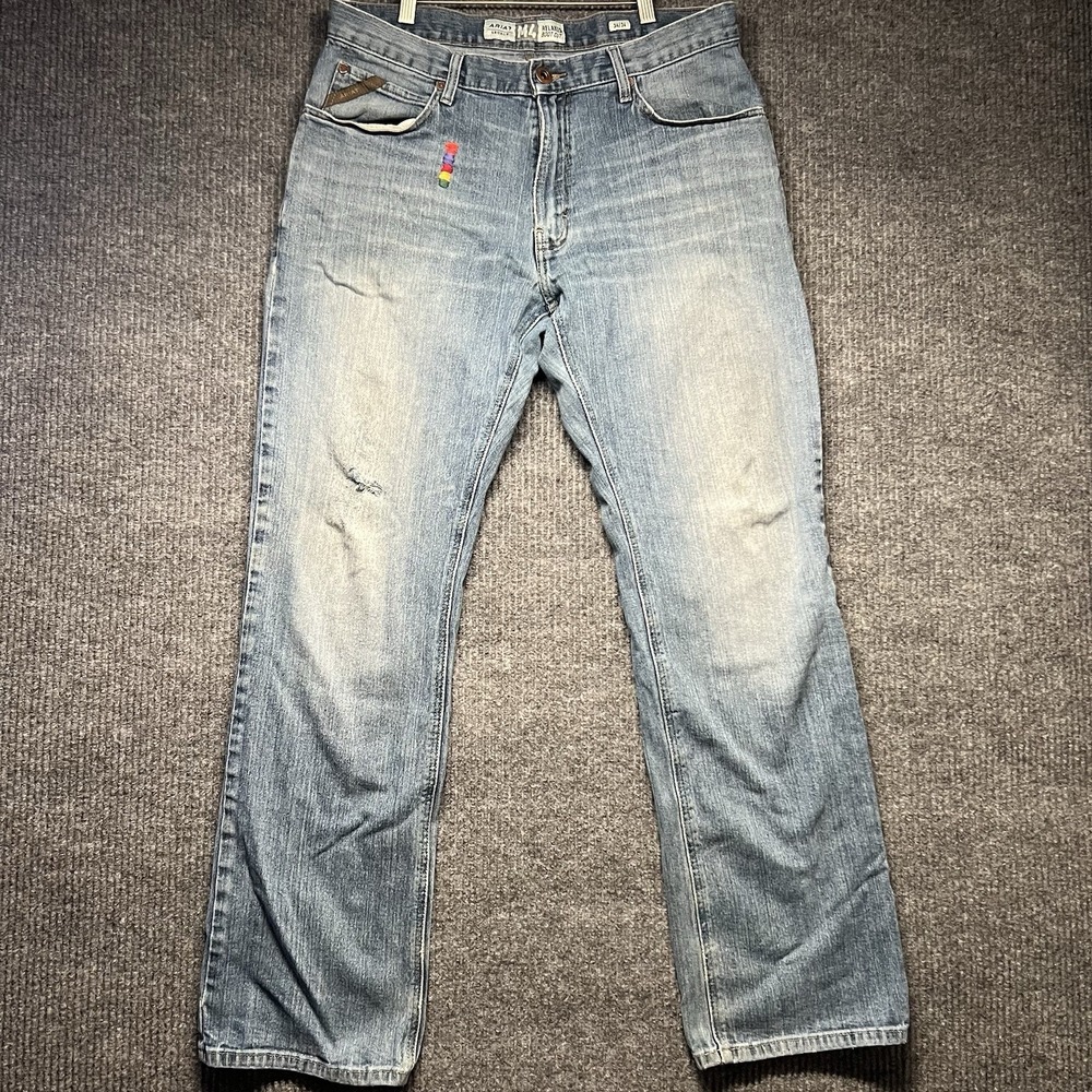 Ariat M4 Relaxed Boot Cut Men's Jeans‎ Size 34x34 Western Cowboy Blue Denim Tall